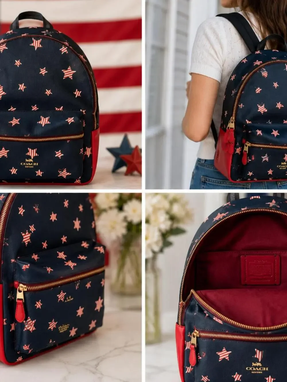 Coach Charlie Star Print Mini Backpack NWOT